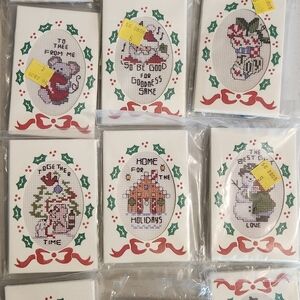 Vintage Cross Stitch Ornament Set Of 12 by Fanci Folds by Three Needles